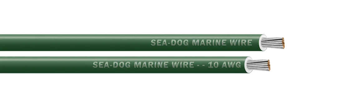 8010042 – SEA DOG Primary Wire, Stranded Conductor 10 Gauge Green 100 Foot Spool Tinned Copper Conductor/ PVC Insulat...